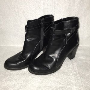 Franco Sarto Heeled Black Boots - Size 11